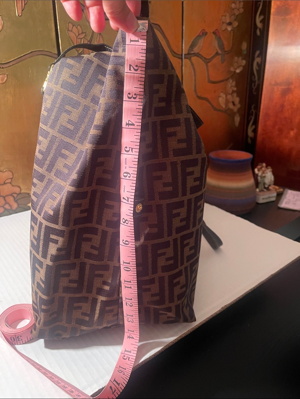 Fendi Brown FF Monogram Travel Tote with Black Trim Very good condition - Picture 5 of 11